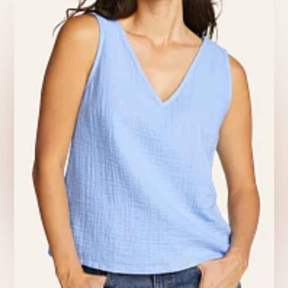 Eddie Bauer Blue Ribbed Sleeveless Tank Top